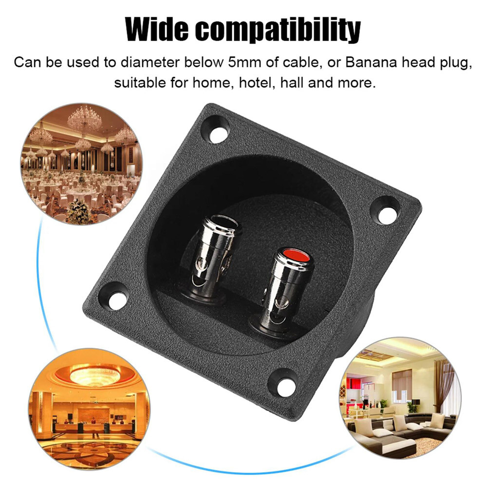 2PCS Speaker Box Terminal 2-Wire Round Spring Cup Connector Subwoofer Enclosure