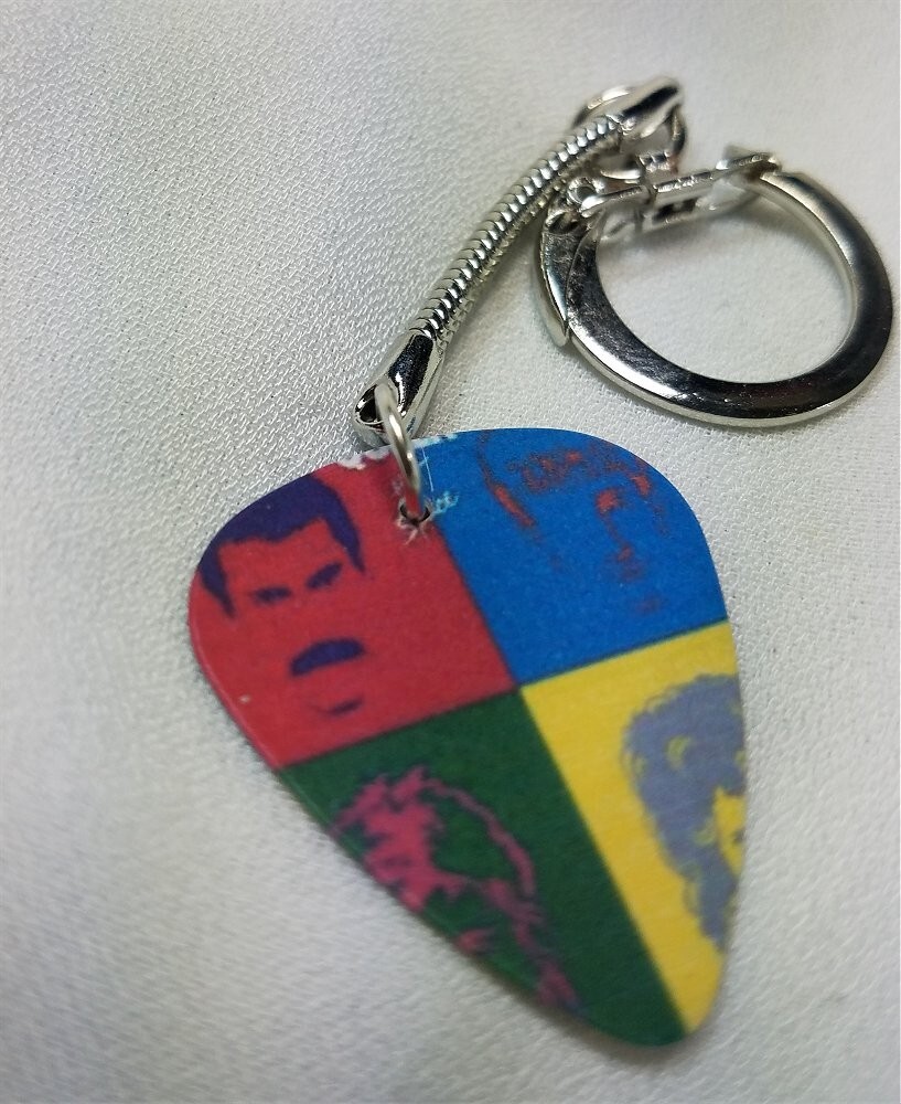 Queen Hot Space Guitar Pick Keychain