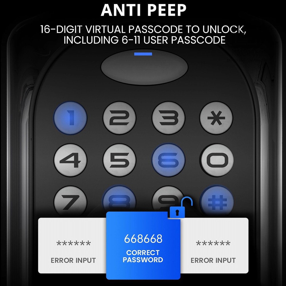 Smart Door Lock with Bluetooth&Key, Keyless Entry Door Deadbolt with APP Control