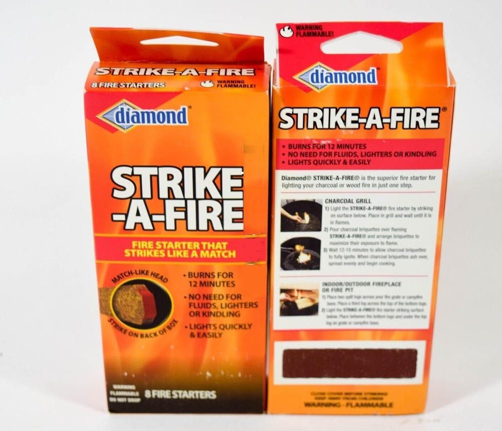 Diamond Strike-A-Fire Starter Match Sticks Fire Starters,a 4 boxes 8 pc each Box