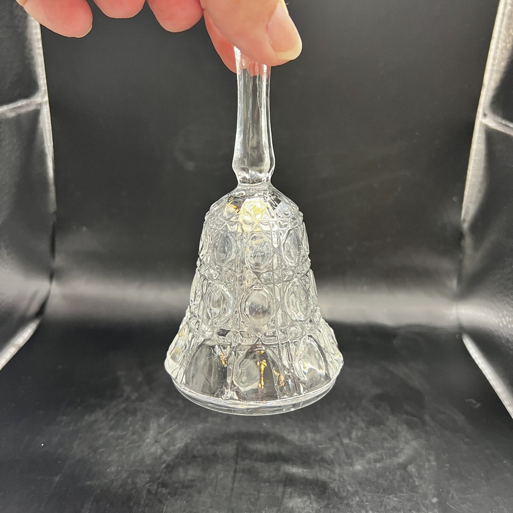 Clear Crystal Dinner Bell Cut Diamond Button Design Vintage