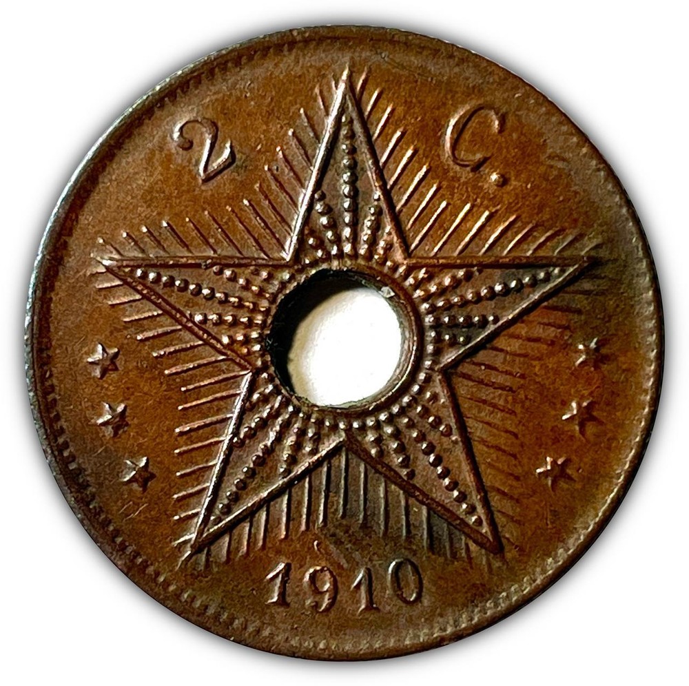 1910 Belgian Congo 2 Centime Uncirculated UNC