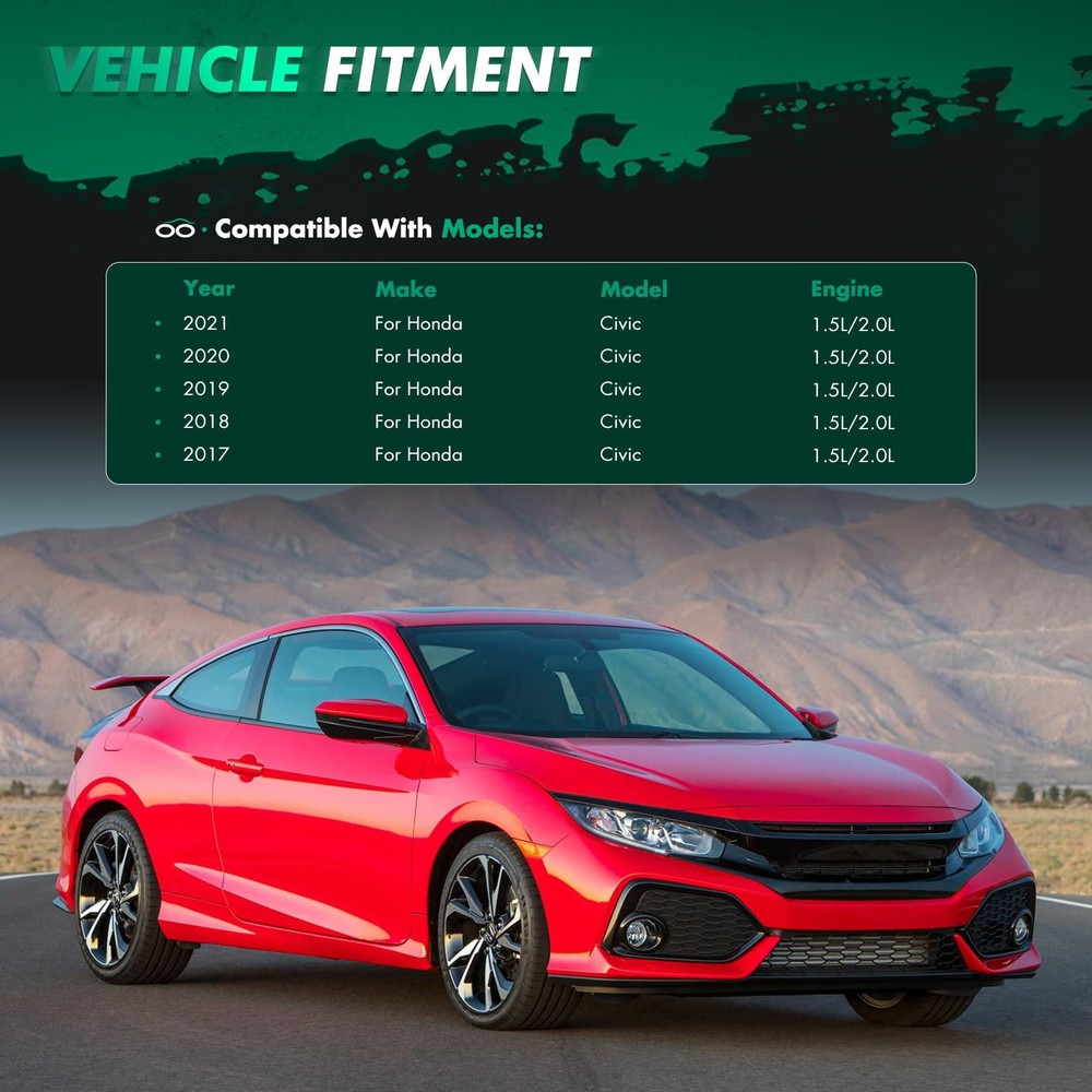 3件装前保险杠唇兼容本田思域掀背车和Si型号