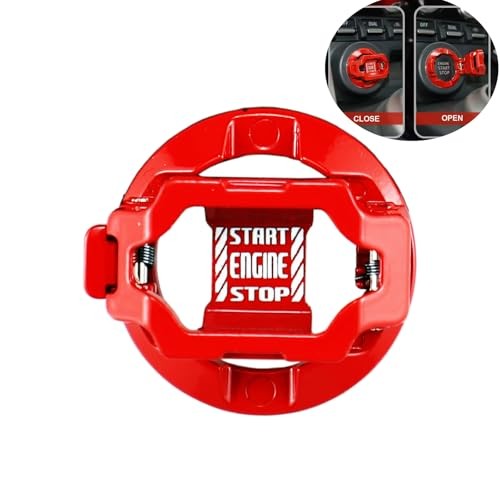 Push to Start Button Cover, Engine Start Stop Button Cover, Cool Car Red