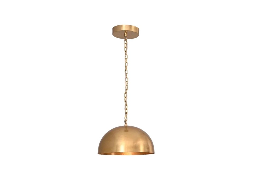 1 Light Mid Century Modern Elegant Ceiling Flushmount Pendant Raw Brass Light