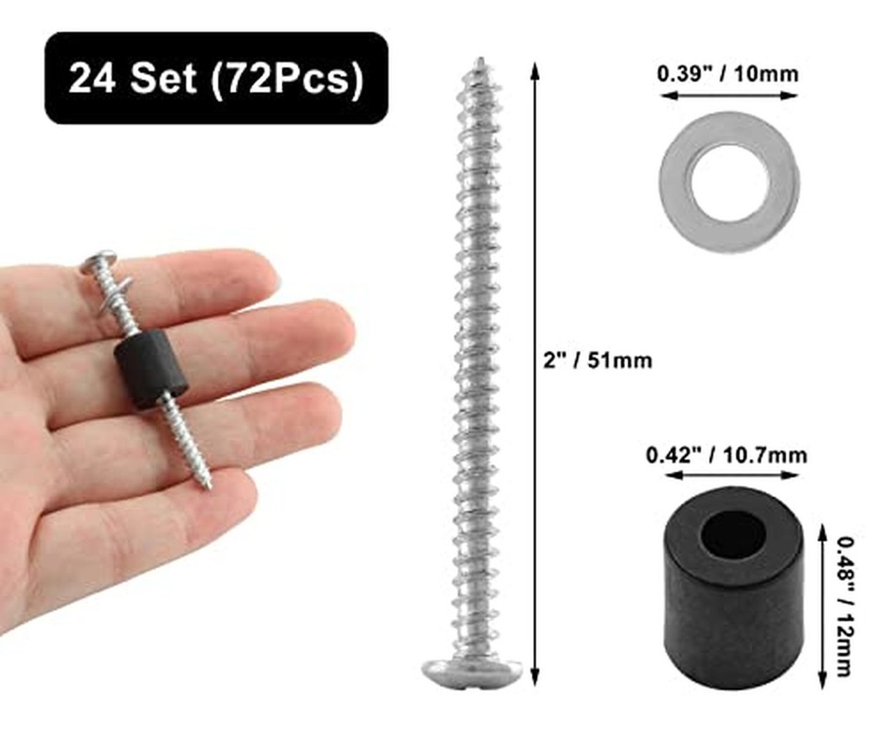 24 Set(72Pcs) Pegboard Mounting Hardware Kit, Peg Boards Accessories - Includ...