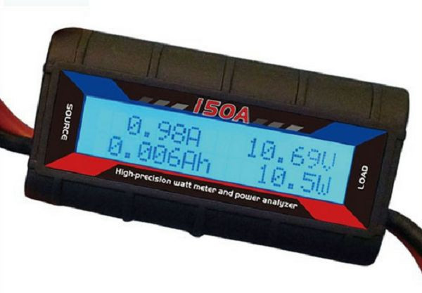 150 AMP WATT METER WITH SPECIAL HEAVY 12 AWG WIRE WIND GENERATOR SOLAR DC INLINE