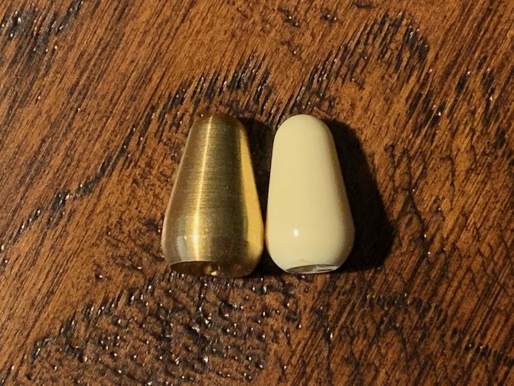 1 x Solid Raw Brass / Stratocaster Switch Tip with Set Screw / New