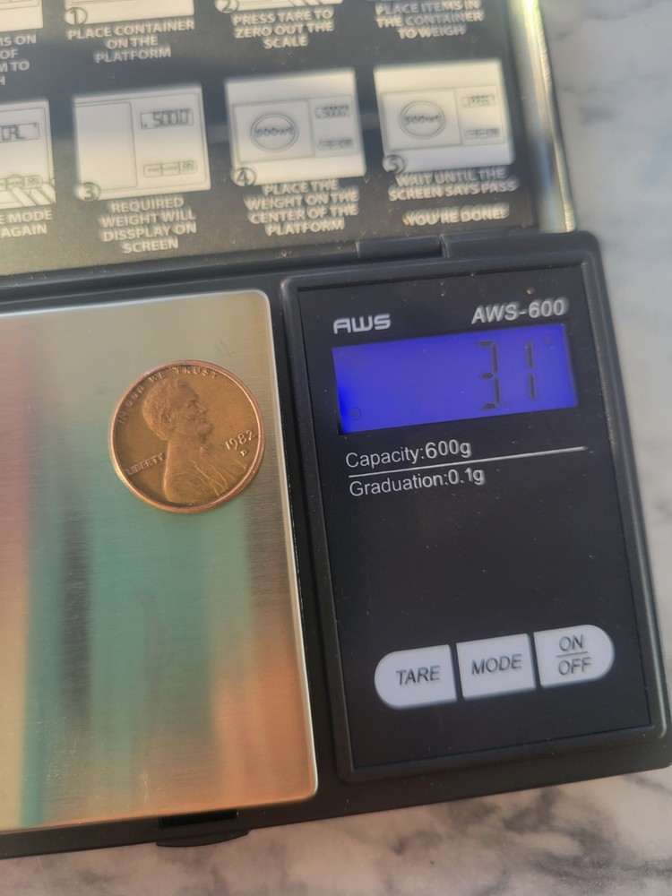 1982-D Lincoln Memorial large Cent Copper Coin Circulated Denver Mint
