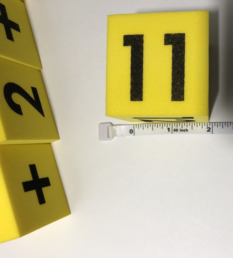 Educational Supply 6 Yellow Foam Function Math Dice Blocks FREE SHIPPING