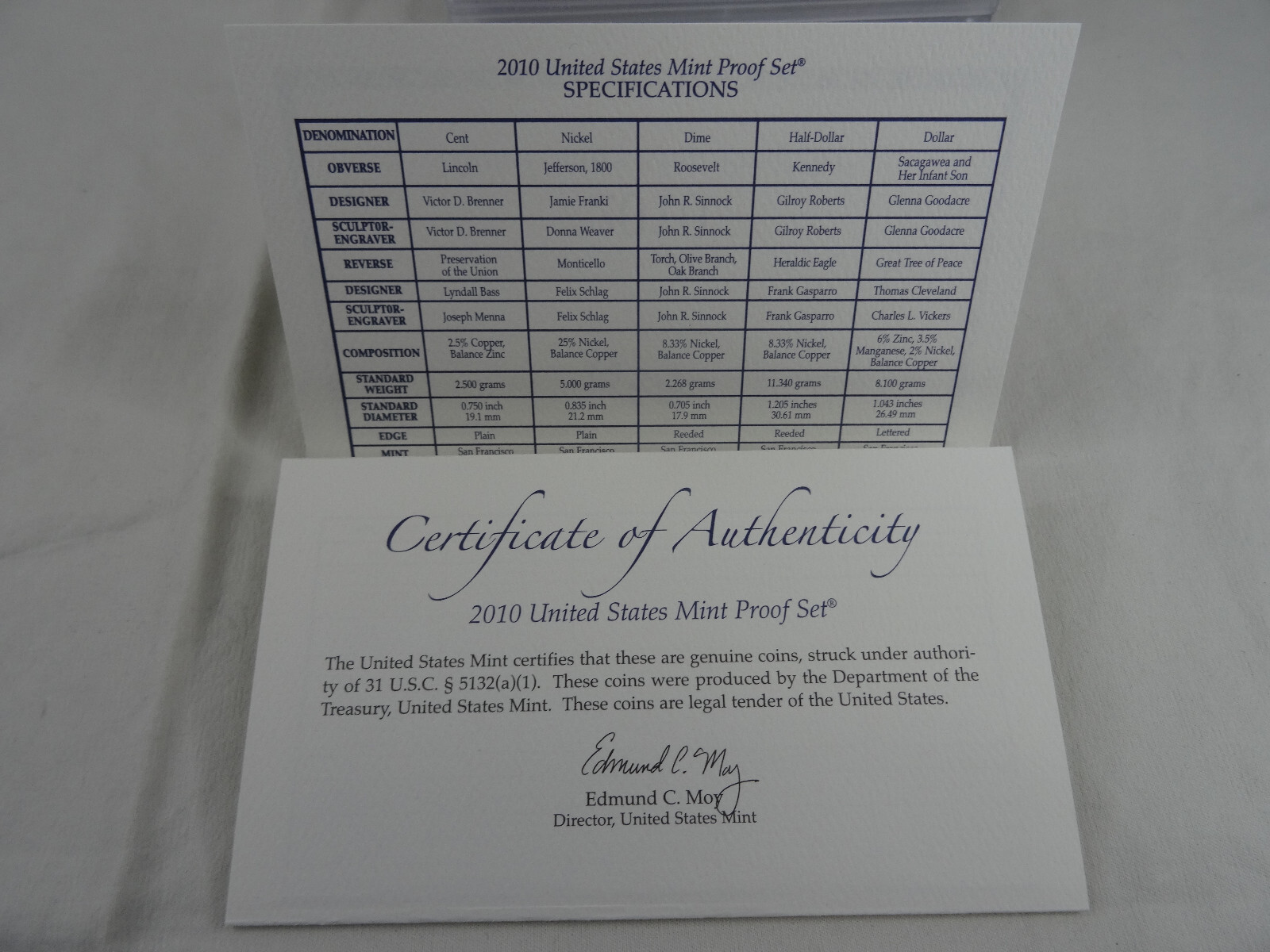 2010-S United States Mint Proof Set with COA & Box 14 Coins