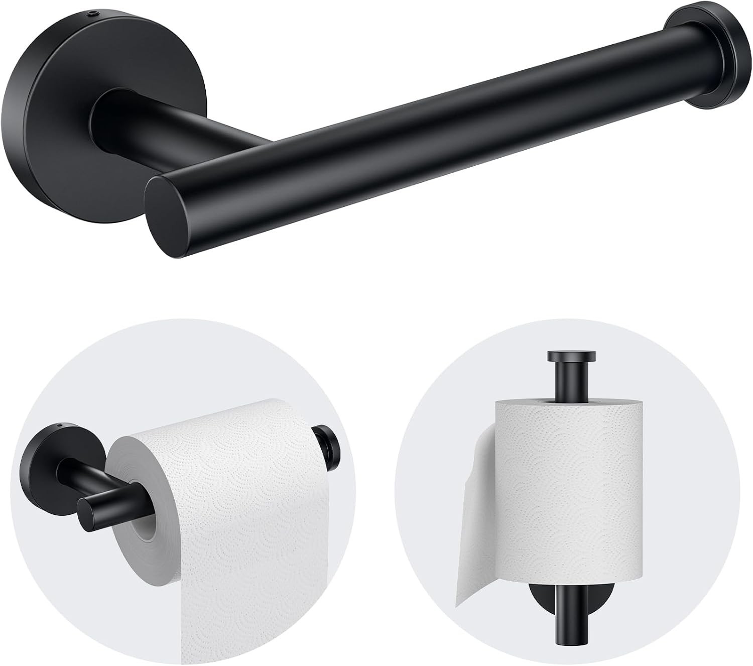 Matte Black Toilet Paper Holder Wall Mount 304 Stainless Steel