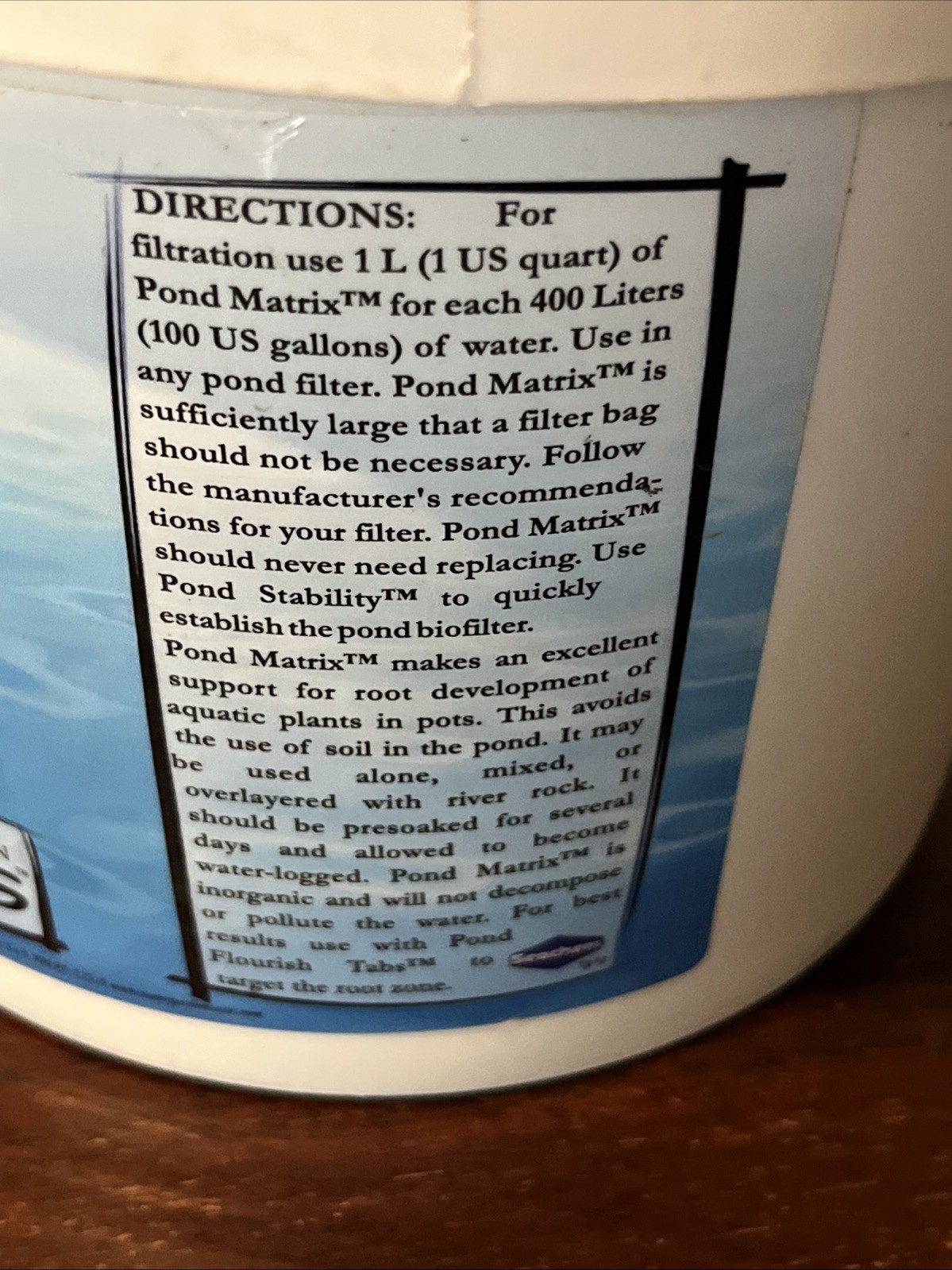 WATER GARDEN OASIS SEACHEM POND MATRIX 4 LITER FILTRATION MEDIA CONTROL AMMONIA