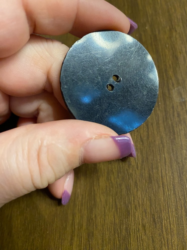 Vintage Black Record Style Plastic Coat Button 1 11/16"