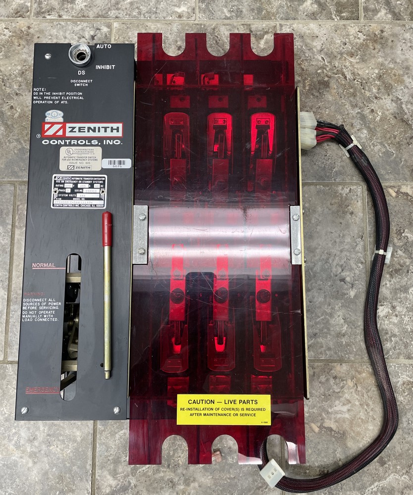 Zenith Automatic Transfer Switch 480V 400A 400 Amp 3 Phase ZTSHU40EC-5AALLLLRTW