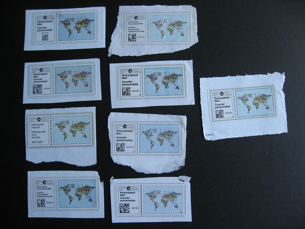 Canada personalized postage 9 different type or style map labels