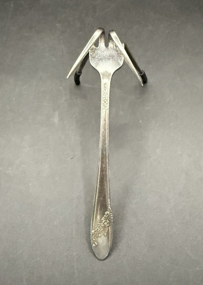 Silverplate Utensil Art Rogers Spoon Knife Candle Holder & Oneida Fork Bug