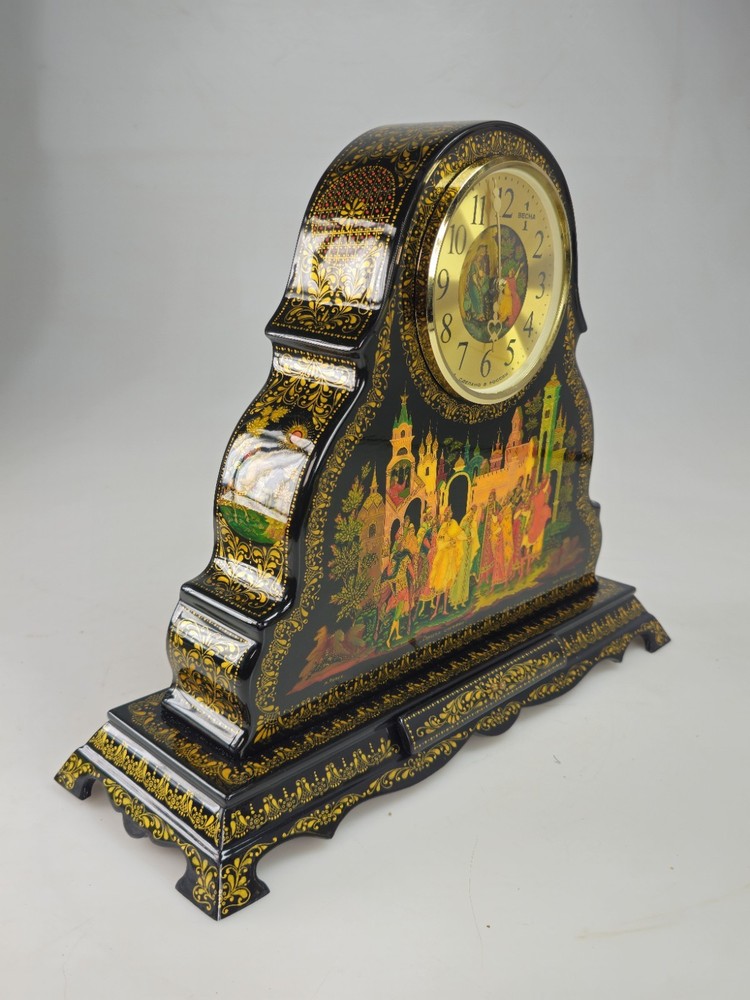 Fine Russian Folk Art Mantel Clock
