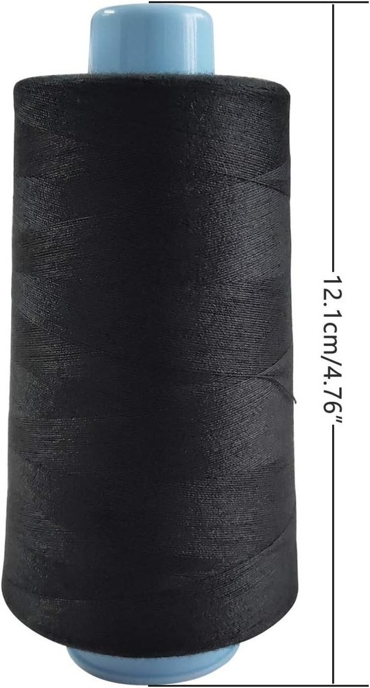 2 Spools Polyester Sewing Thread 3000 Yards White And Black