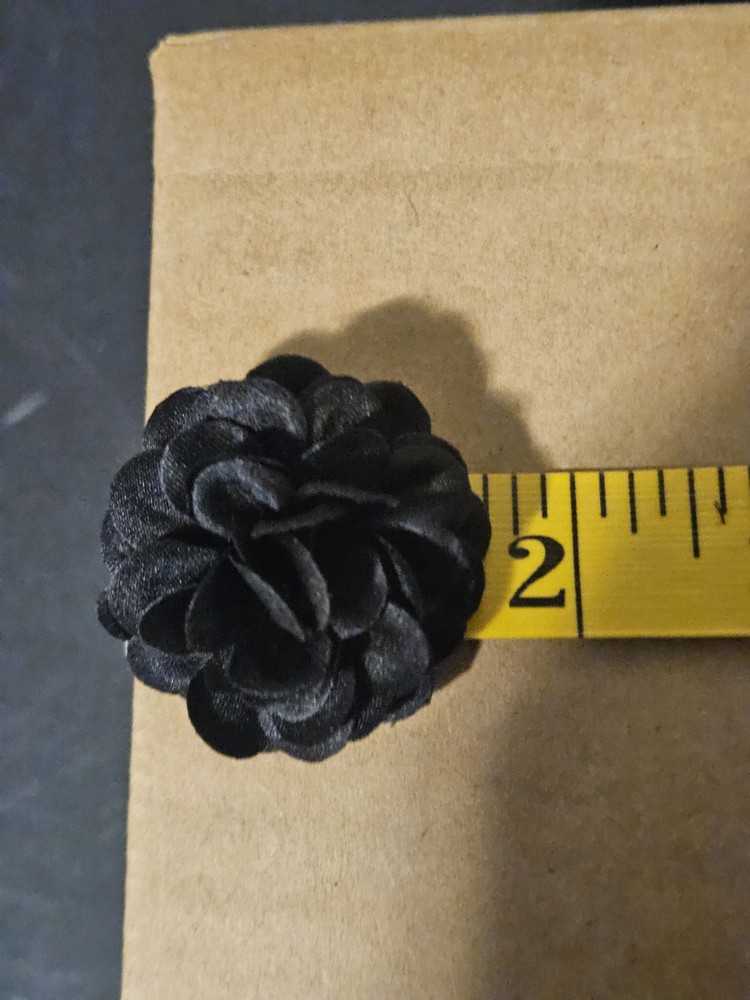 Hook Albert Black Satin Dahlia Lapel Pin