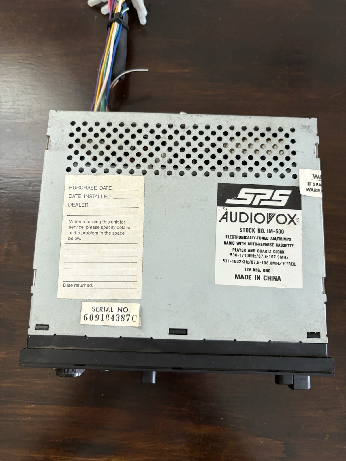 Audiovox SPS IM-500 AM/FM Cassette Car Radio - Free Ship