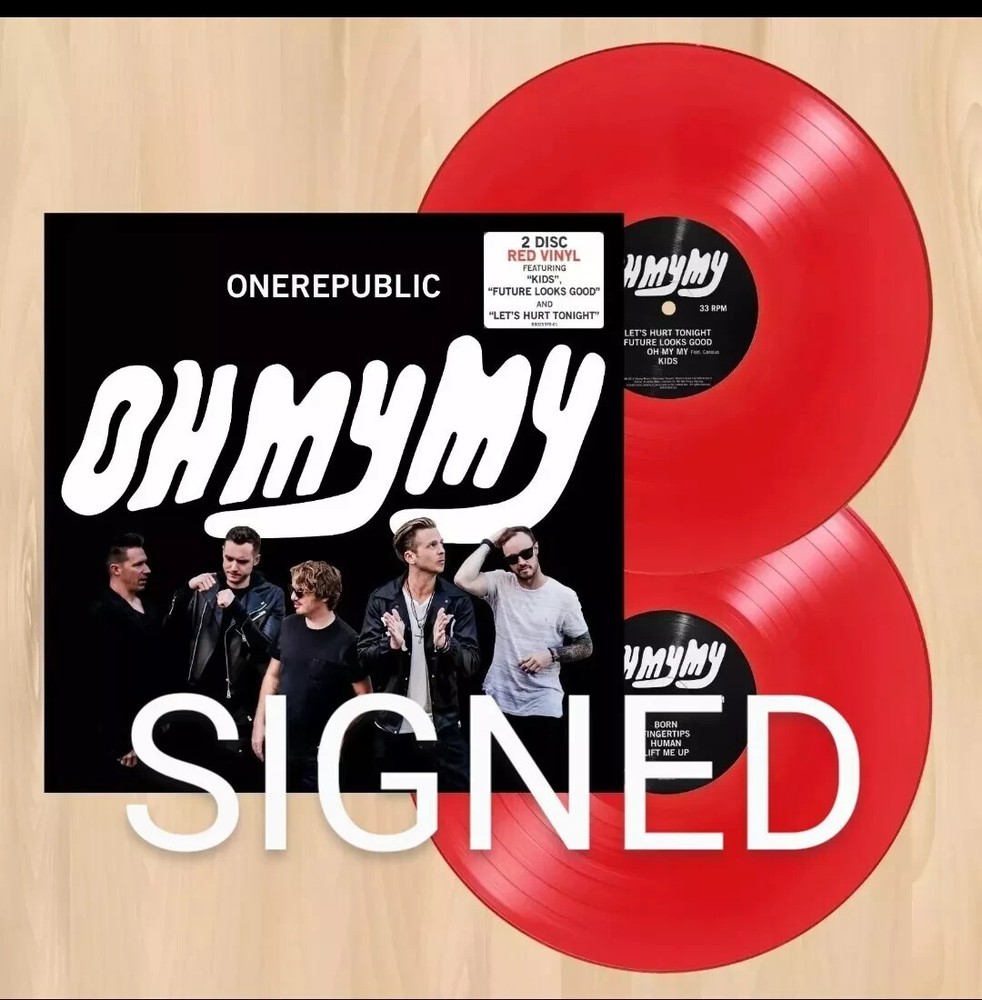 OneRepublic Oh My My Signed Vinyl Autographed Jacket SIGNED IN HAND