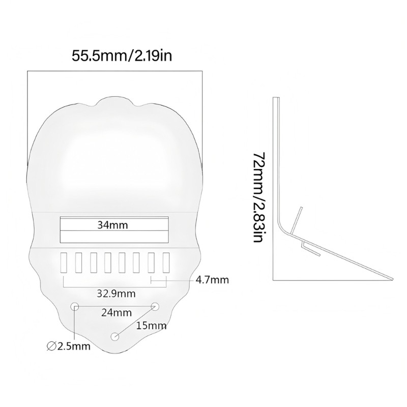 Heavy Type Mandolin Tailpiece 8 String Silver Mandolin Tailpiece String Hardware