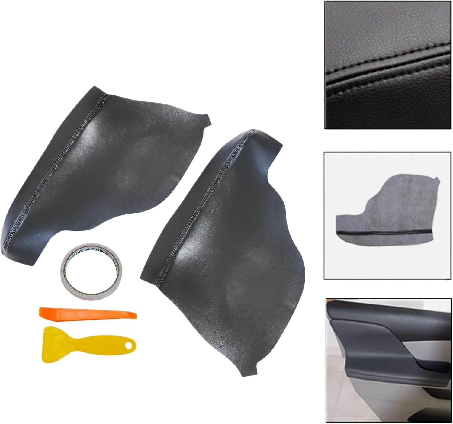 2PCS Dark Gray Door Armrest Cover Replacement for Honda Odyssey 2011–2017 Panel