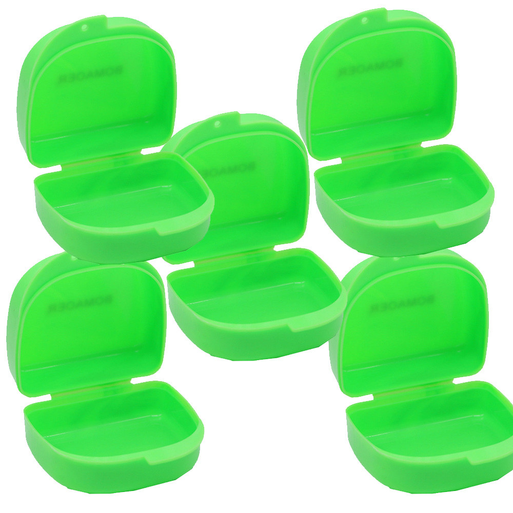 50×Dental Orthodontic Mouthguard Container Retainer Denture Storage Case Green