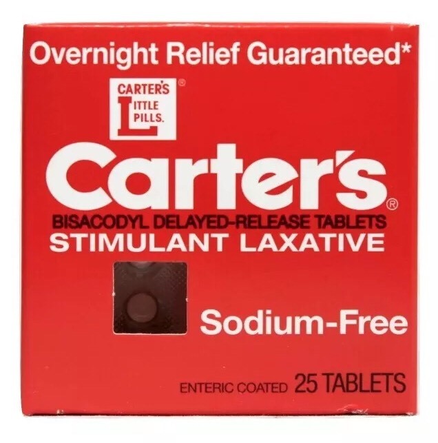 Carters Stimulant Laxative Bisacodyl 25 Tablets