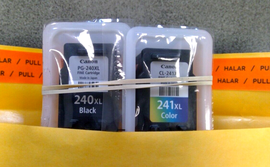 Genuine OEM Canon PG-240XL Black & CL-241XL Color Ink Bulk Packaging FREE SHIP