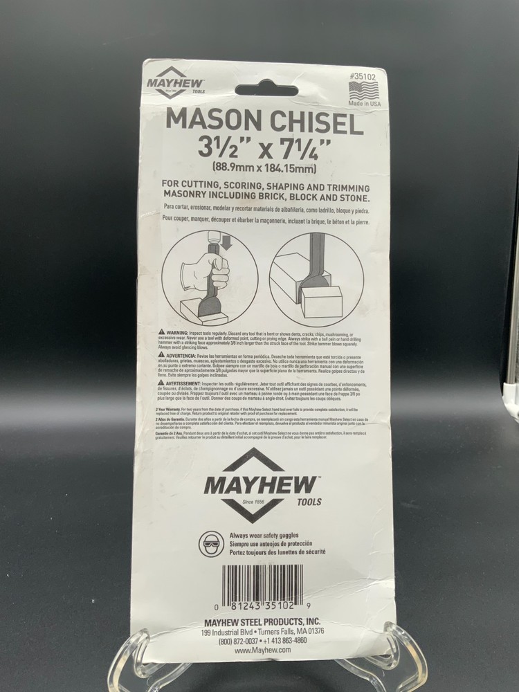 Mayhew Mason Chisel - 3 1/2in. x 7 1/4in Model# 35102