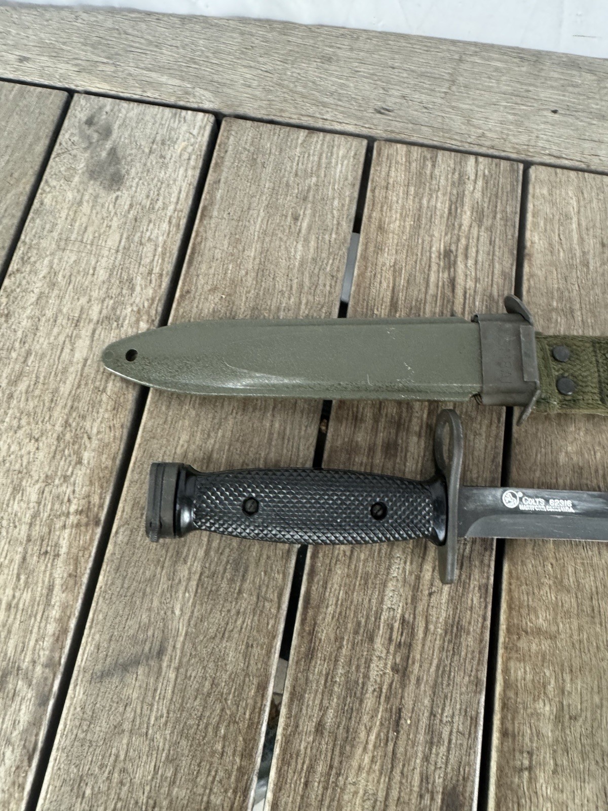 Vietnam Era M-7 COLT BAYONET AND SCABBARD MADE BY Colt Excellent ! 1963