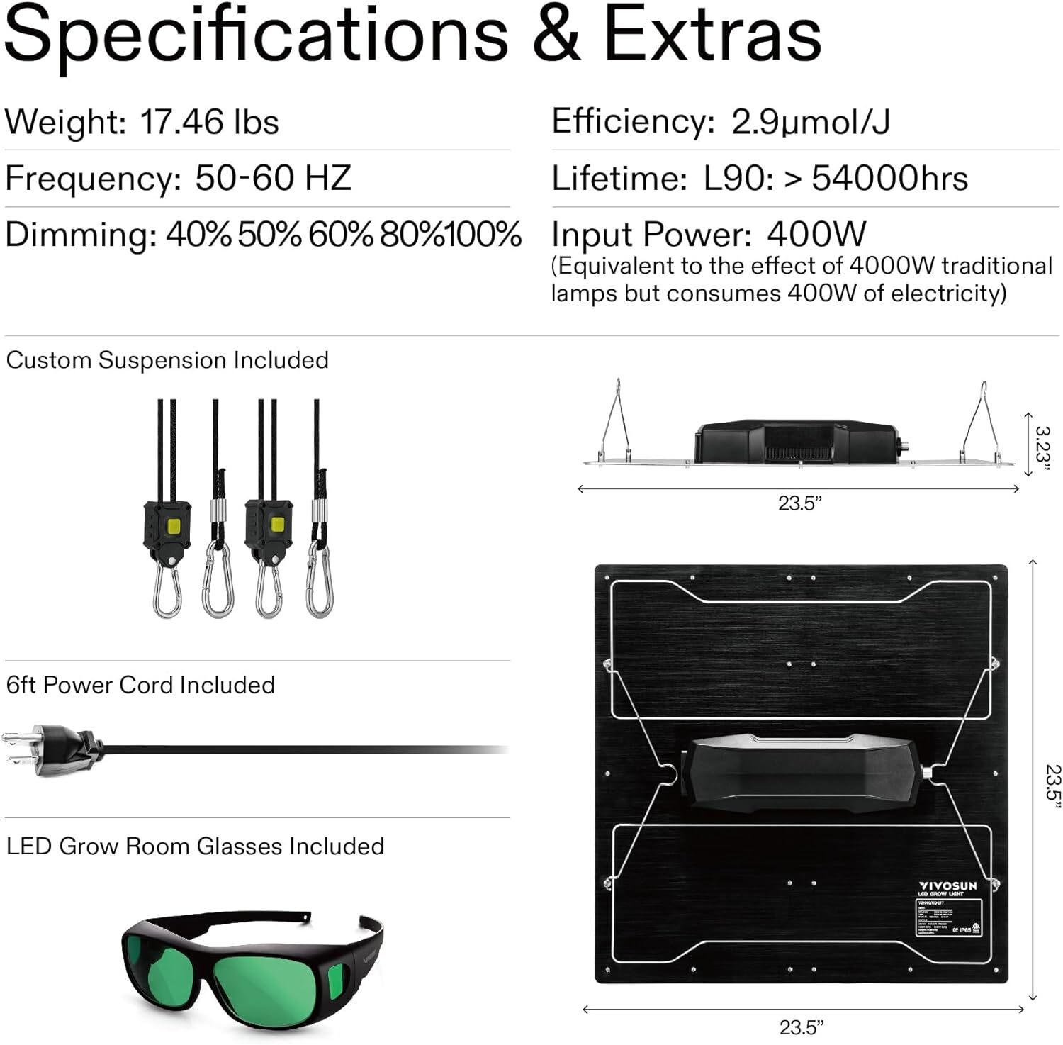 2-in-1 9x4FT Complete Grow Tent Kit,VS4000 LED Grow Light,8" 740CFM Inline Fan