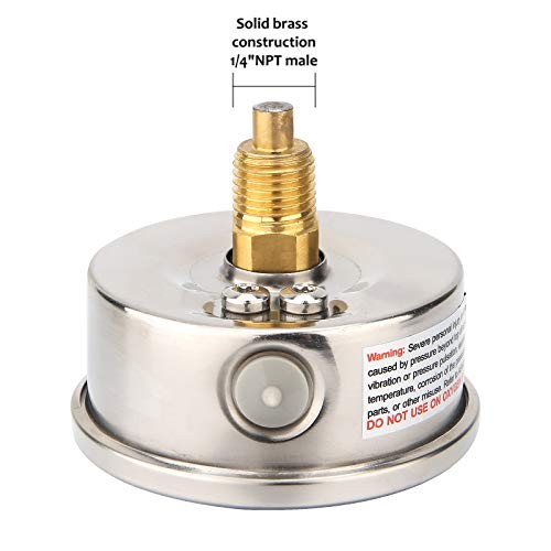 Tridicator, Thermo-Manometer, 2-1/2", Silicone Oil Back Mount-Liquid Filled