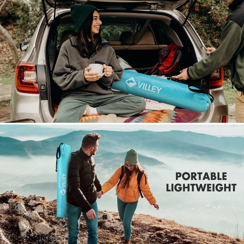 Folding Camping Table, Lightweight Portable Beach Table with 2 Cup Holders & ...