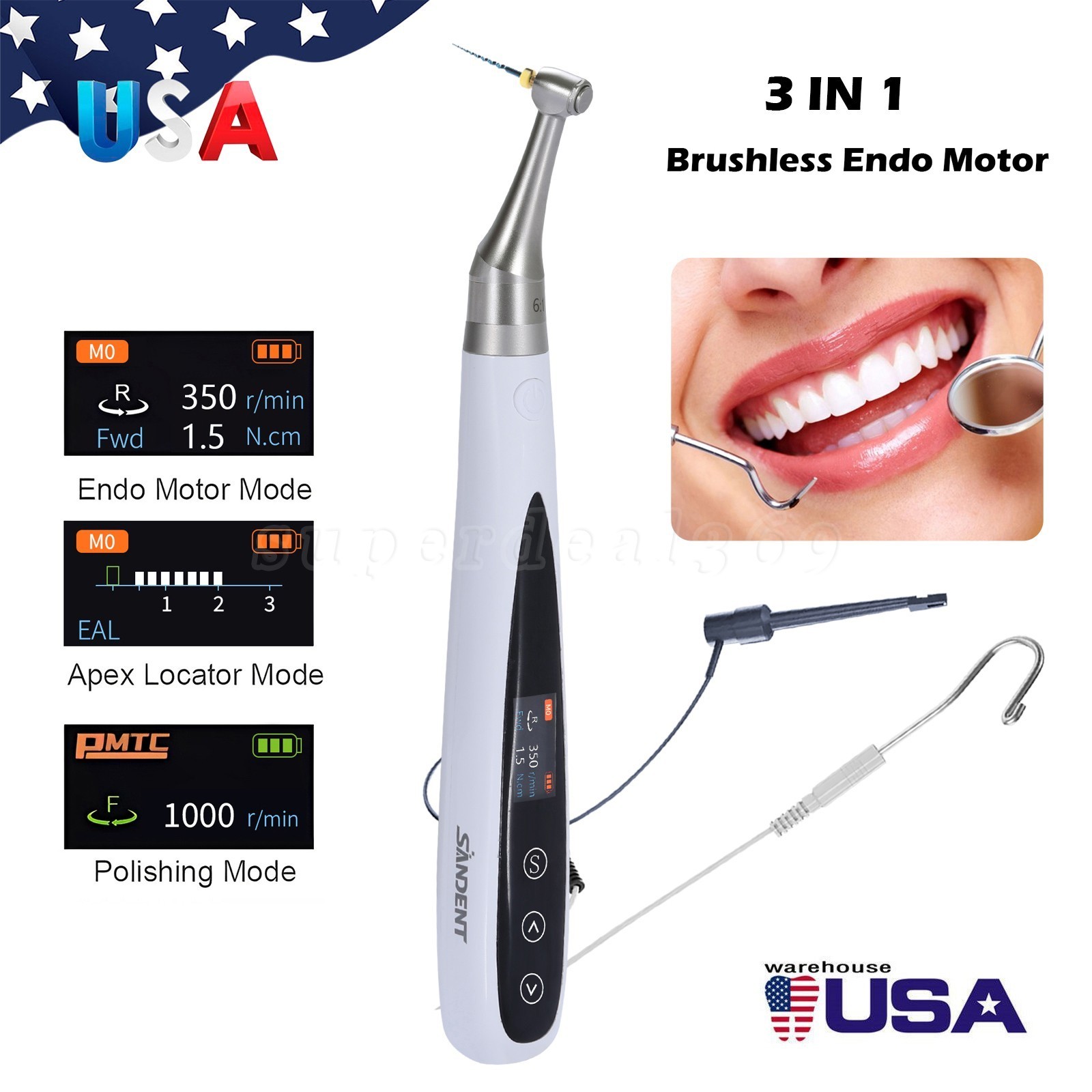 Dental Endo Gutta Percha Endodontic Heated Pen / 3in1 Endo Motor Apex Locator dp