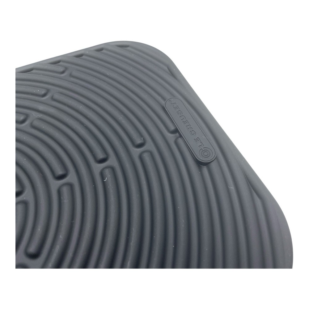 Le Creuset Black Silicone Trivet Mat Potholder Rectangular Hot Pad