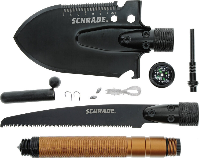 Schrade Frontier Shovel Saw Combo Bronze Compass Interchangeable 1124292