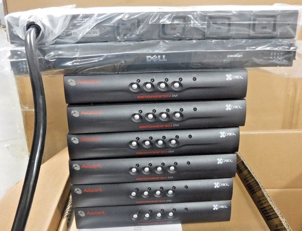 Dell KVM2162 Remote Media Switch w/6 Avocent SwitchView SC4 Modules And Cables
