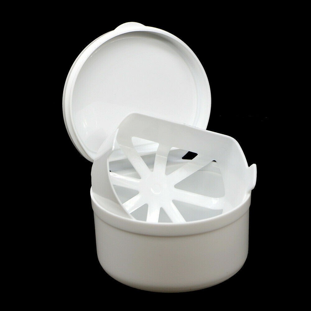 Dental Denture Storage Box False Teeth Case Container Mouthguard Container Blue