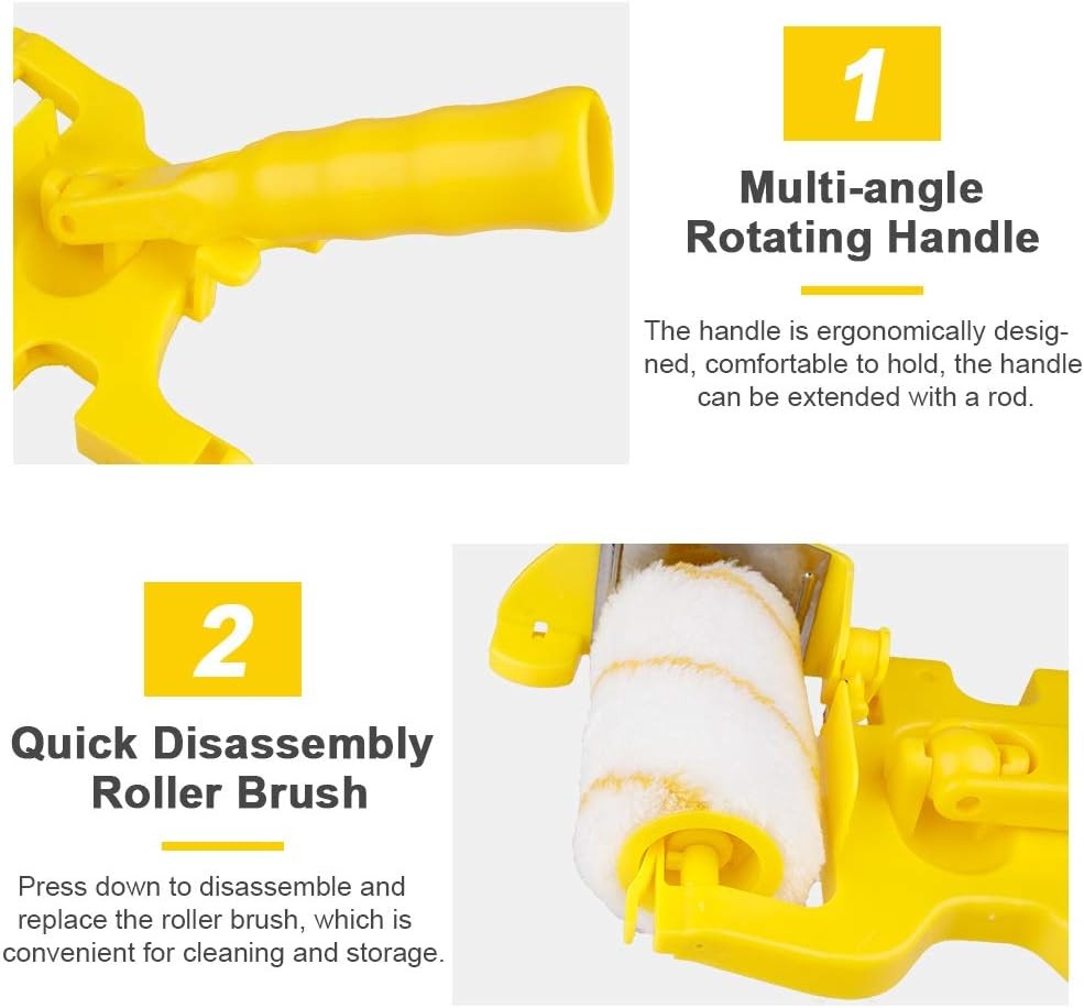 Multifunctional Clean-Cut Paint Edger Roller Brush Safe Tool Wall Corner Ceiling