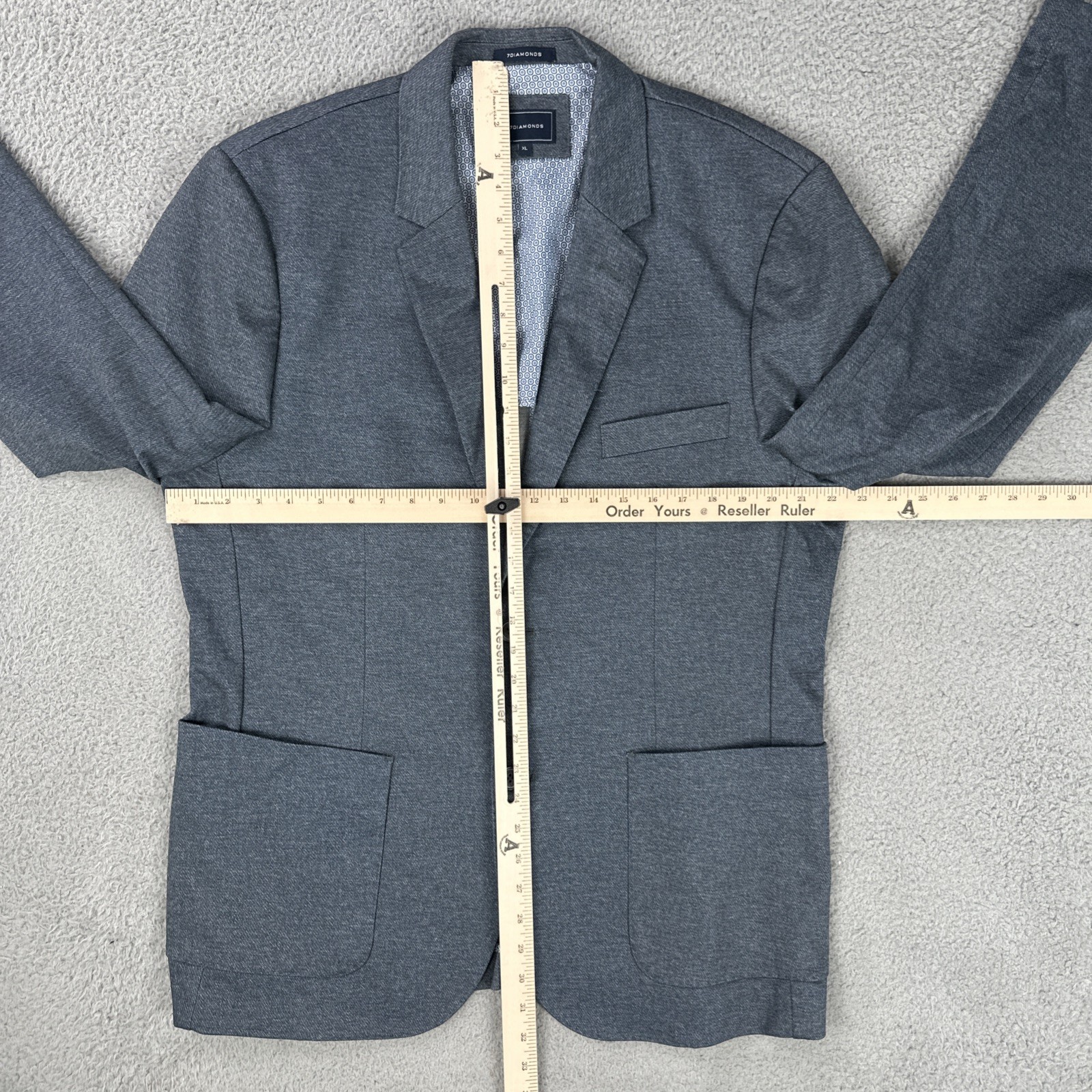 7 Diamonds Mendocino Blazer Men XL Blue 2 Button Dual Vented Stretch BLZ8303