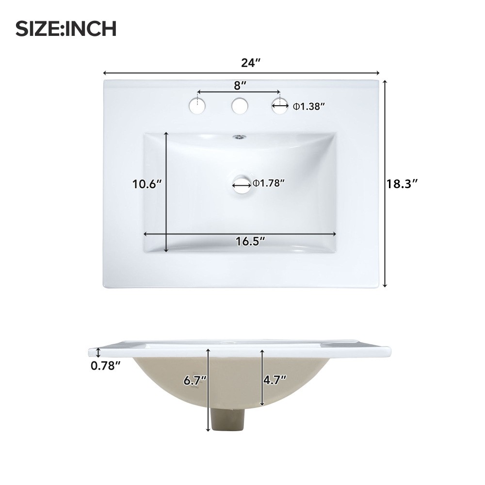 Bathroom Vanity Combo W Ceramic Sink Luxurious Space-Saving Vanity
