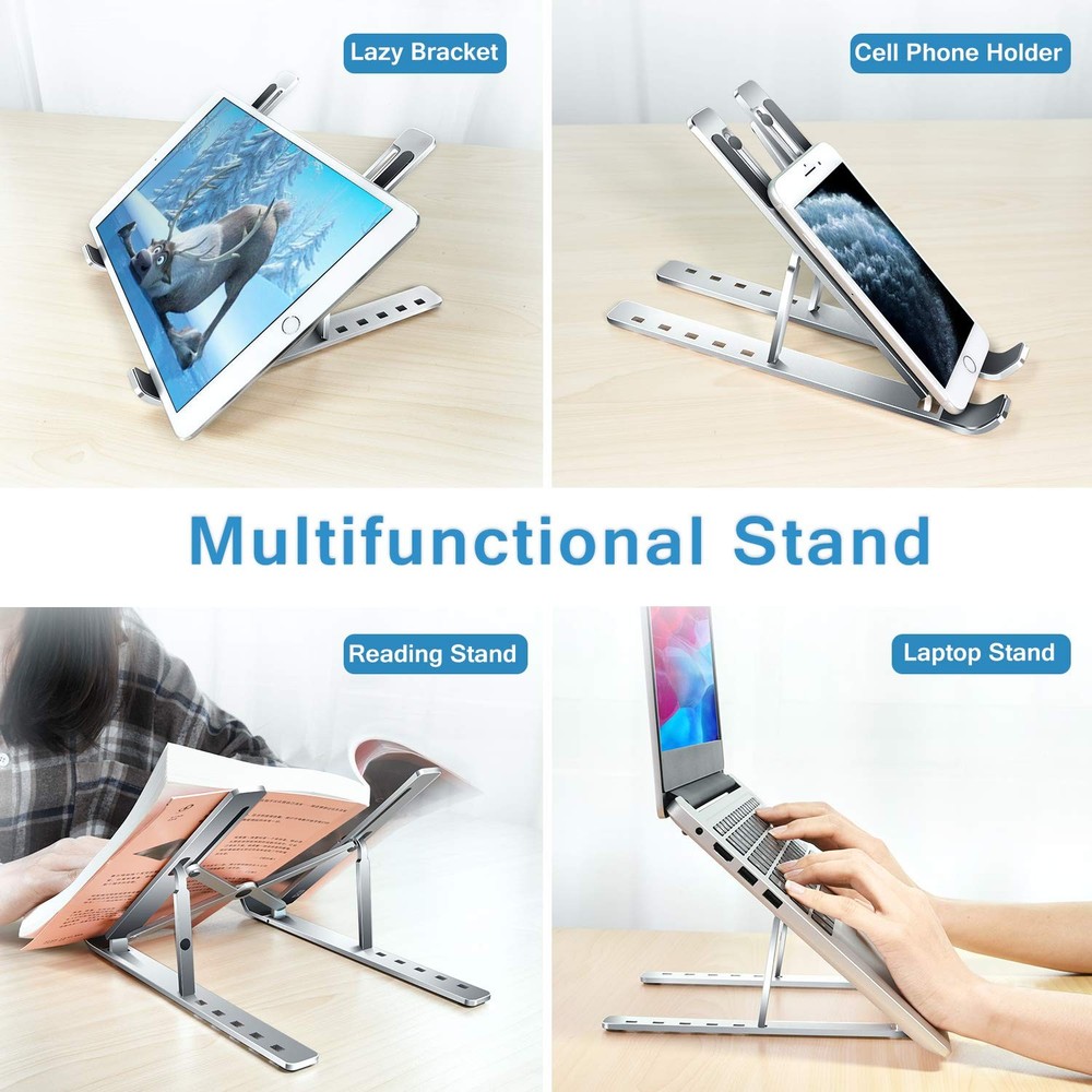 ivoler Laptop Stand, Holder Riser Computer Tablet 6 A-Silver