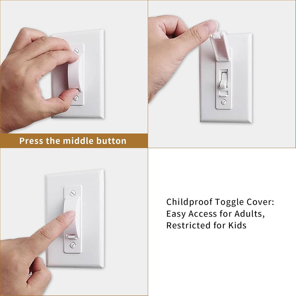 Light Switch Cover Guard, Child Proof Switch Guard 2 Pack for Toggle Switch, Pre