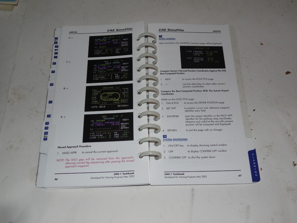 CAE UNS-1 FMS Taskbook Training Manual 2004