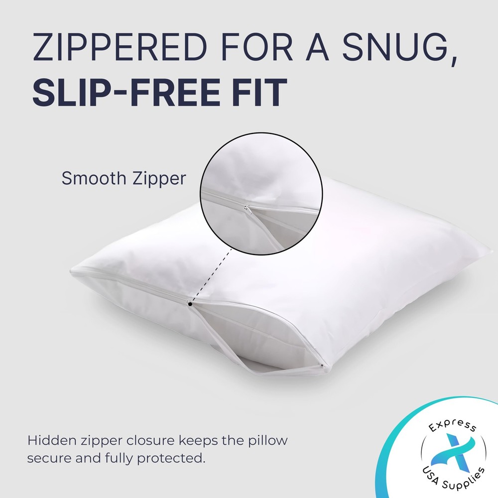 2 Pack Pillow Protector | Pillow Cases Standard Size | 100% Waterproof, Super...