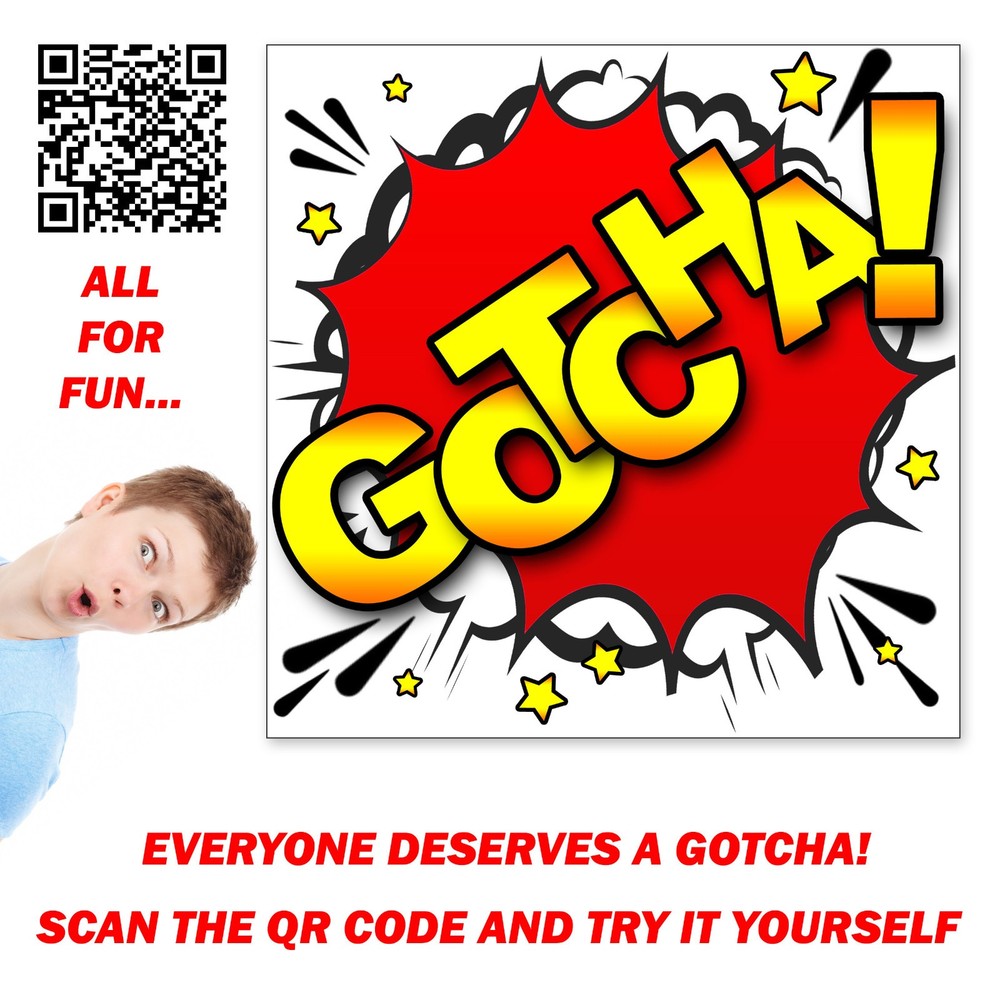 Gotcha QR Code Prank Stickers - 25 QTY