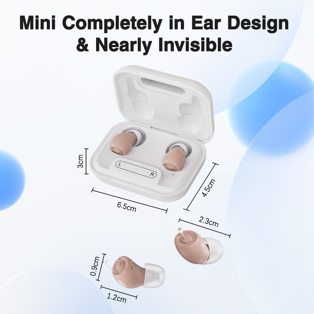 A Pair Hearing Aid Noise Reduction Virtually Invisible Hearing Loss Elderly